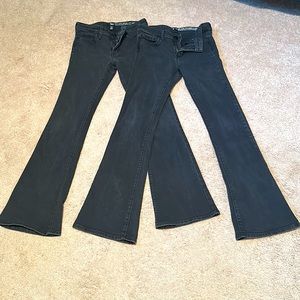 2 pairs !  Gap, black jeans, flare, size 4